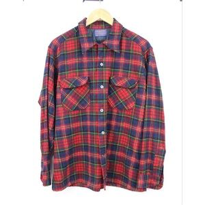 Pendleton Red and Green Wool Plaid Shirt